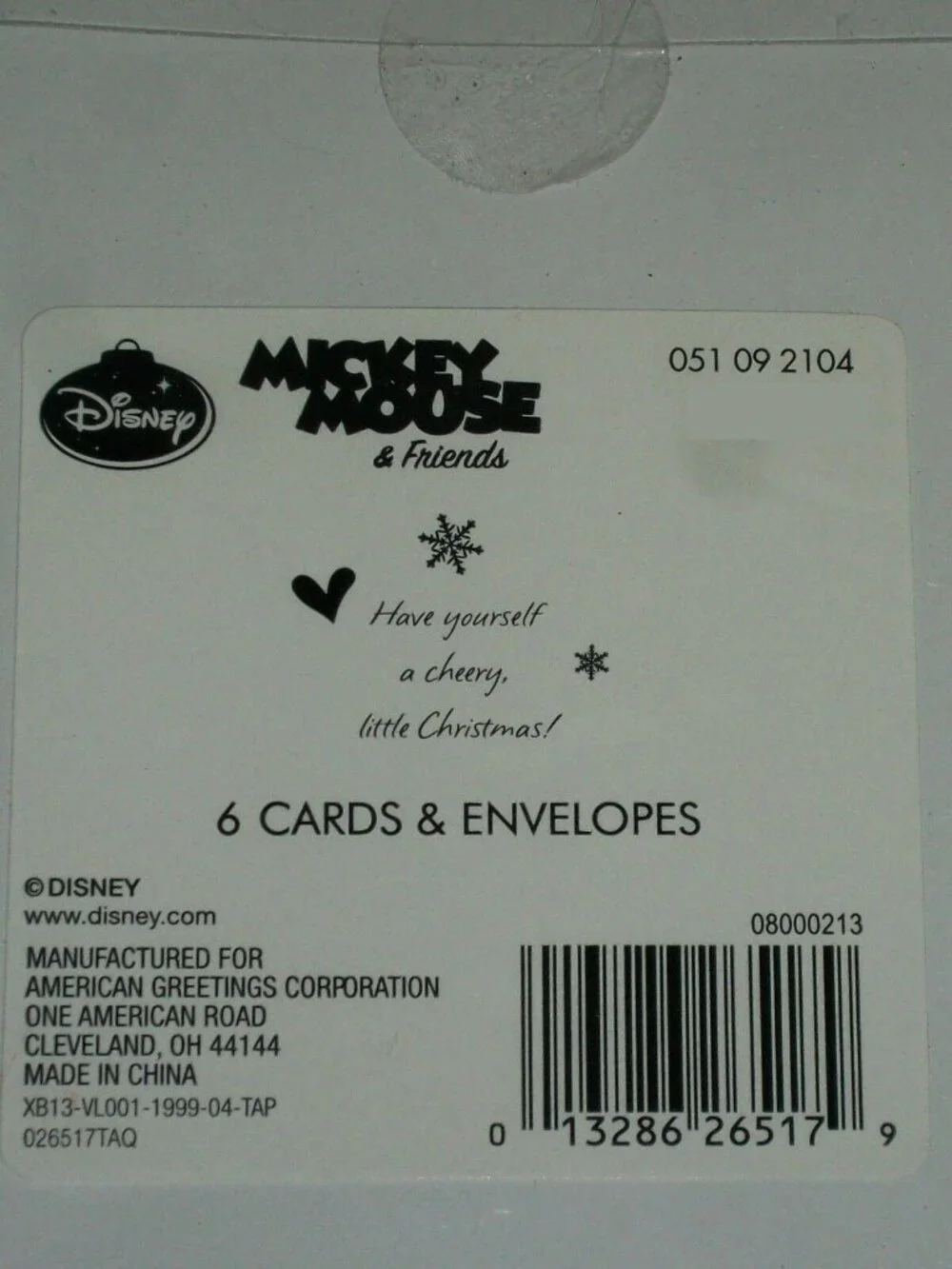 Disney Minnie Mouse Christmas Cards Set 6 Pack With Envelopes By American Greeti